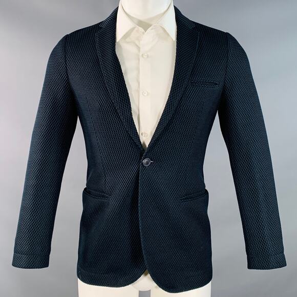 Emporio Armani Other - EMPORIO ARMANI Size 34 Regular Navy Textured Polyester Sport Coat